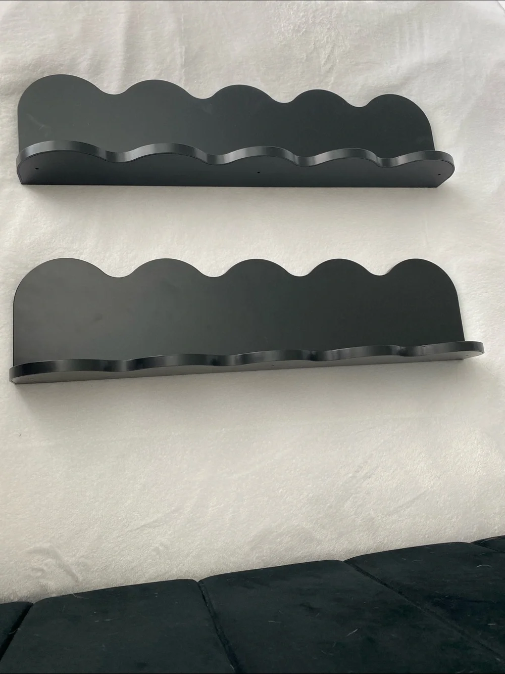 Brand new scallop wall shelves set of 2
